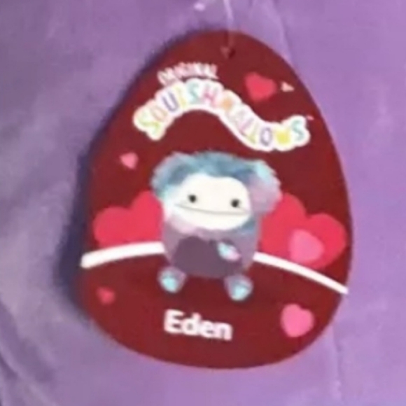 Squishmallows 16" Eden the Purple Bigfoot Valentines Day Yeti Heart Plush NWT - Picture 6 of 8